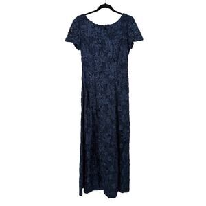 Alex Evenings Embellished Lace A-Line Evening Gown dress blue size 8